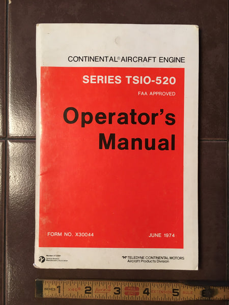 Tsio 520 R Continental TSIO-520 Series Operator's Manual. – G's Plane Stuff