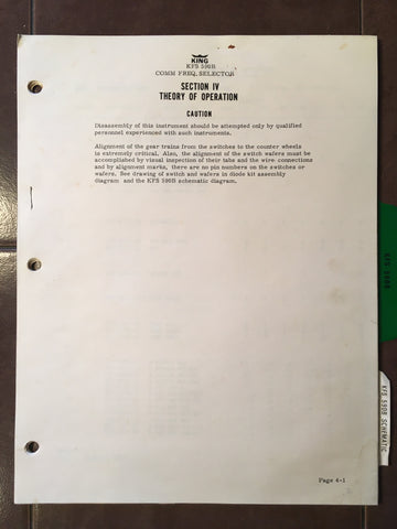 King KFS 590B Service Manual.