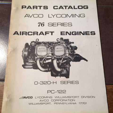 Lycoming O-320-H, 76 Series Engine Parts Manual.