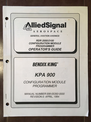 Bendix King KPA 900 Configuration Module Operator's Guide.