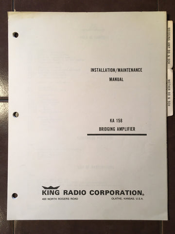 King KA-158 Bridging Amp Service & Parts Manual.