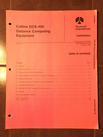 Collins DCE-400 Install Manual.