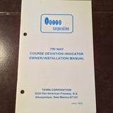 Terra Tri Nav Indicator Install Operator's Manual.
