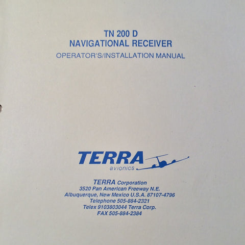 Terra TN-200D Nav Install & Owner's Manual.