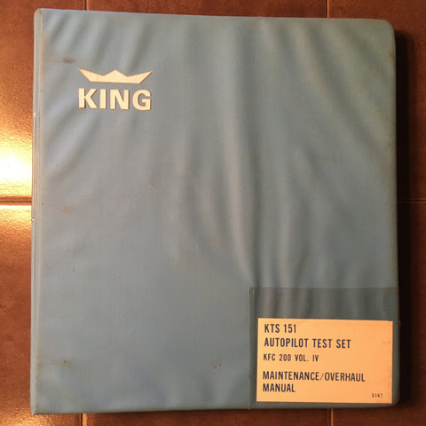 King KTS 151 Autopilot Test Set service manual.