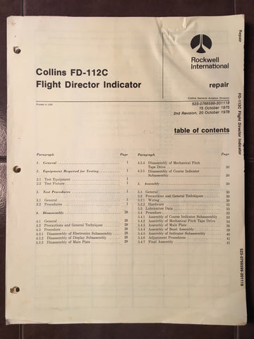 Collins FD-112C Repair & Parts manual.