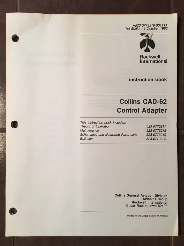 Collins CAD-62 Service & Parts manual.