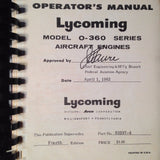 Lycoming O-360 Series 168 or 180 Horsepower Operator's Manual.