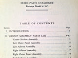 Original Ercoupe 415-C Parts Manual, aka Aircoupe, Alon, Erco, Circa 1940, 1950, 1960s.