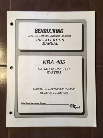 King KRA-405 Radar Altimeter Install Manual.