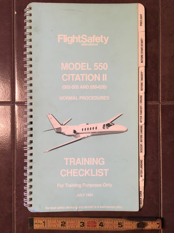 Citation II, Model 550 Normal Procedures Training Checklist.