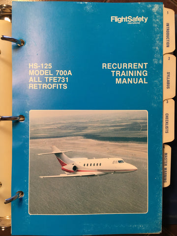 HS-125 Model 700A, all TFE731 Retrofits Recurrent Training Manual.