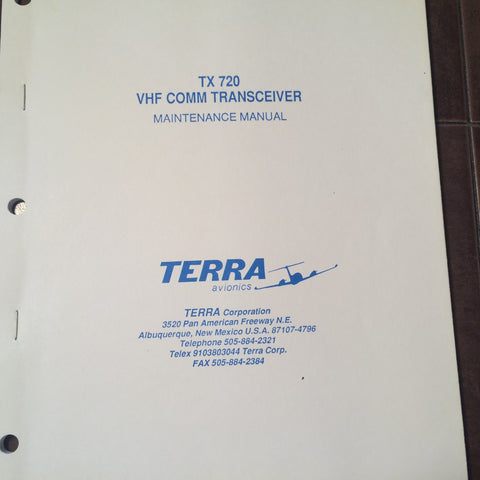 Terra TX 720 Maintenance Manual.
