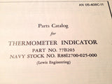 1951 Lewis Engineering Thermometer 77B203 Parts Booklet Manual.