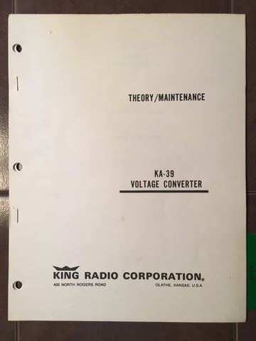 King KA-39 Voltage Converter Service Manual.