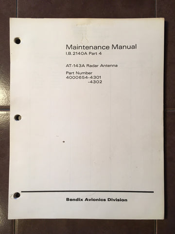 Bendix AT-143A Radar Antenna Maintenance Manual.