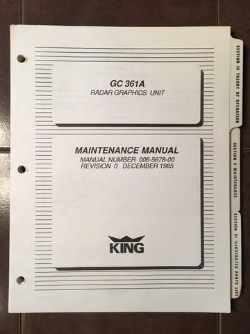 King GC-361A Service & Parts manual.