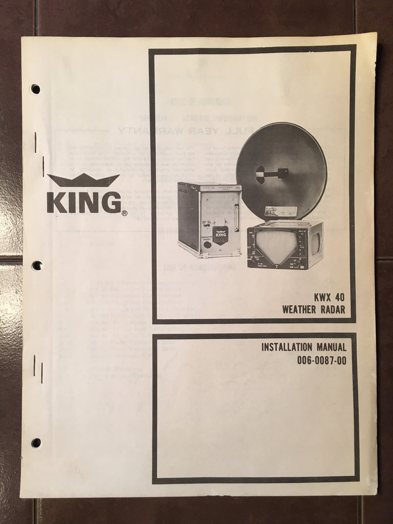 King Radio KWX 40 Radar Install Manual.