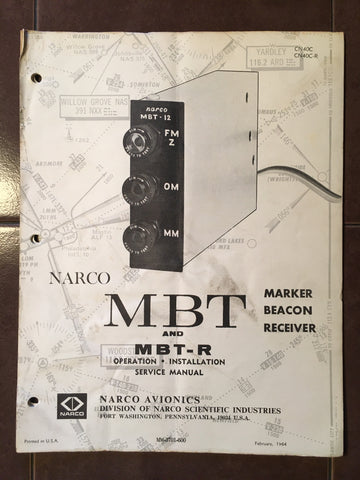 Narco MBT, MBT-R Marker Beacon Install, Service & Parts Manual.