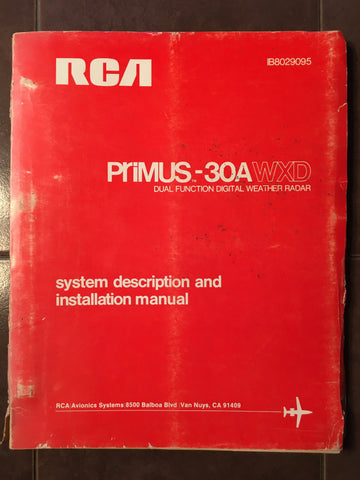 RCA Primus 30A WXD Radar Install Manual.