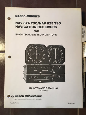 Narco Nav 824, Nav 825, ID 824, ID 825 Service & Parts manual.
