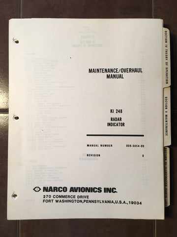 Narco KI-248 Radar Indicator Service & Parts Manual.