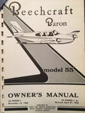 Beechcraft Baron 55 Owner's Manual.