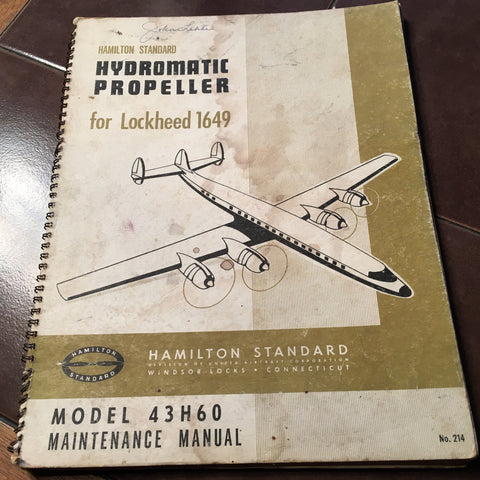 Hamilton Standard Reversing Hydromatic Prop 43H60 on Lockheed 1649 Service Manual.