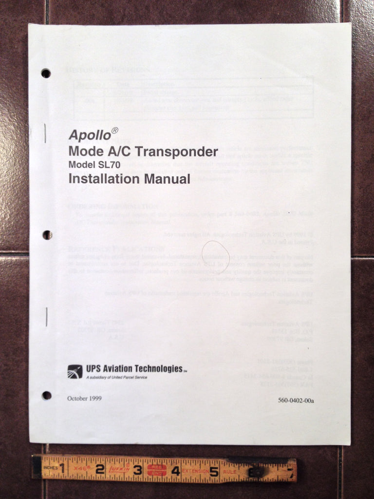 UPS Apollo SL70 install manual.