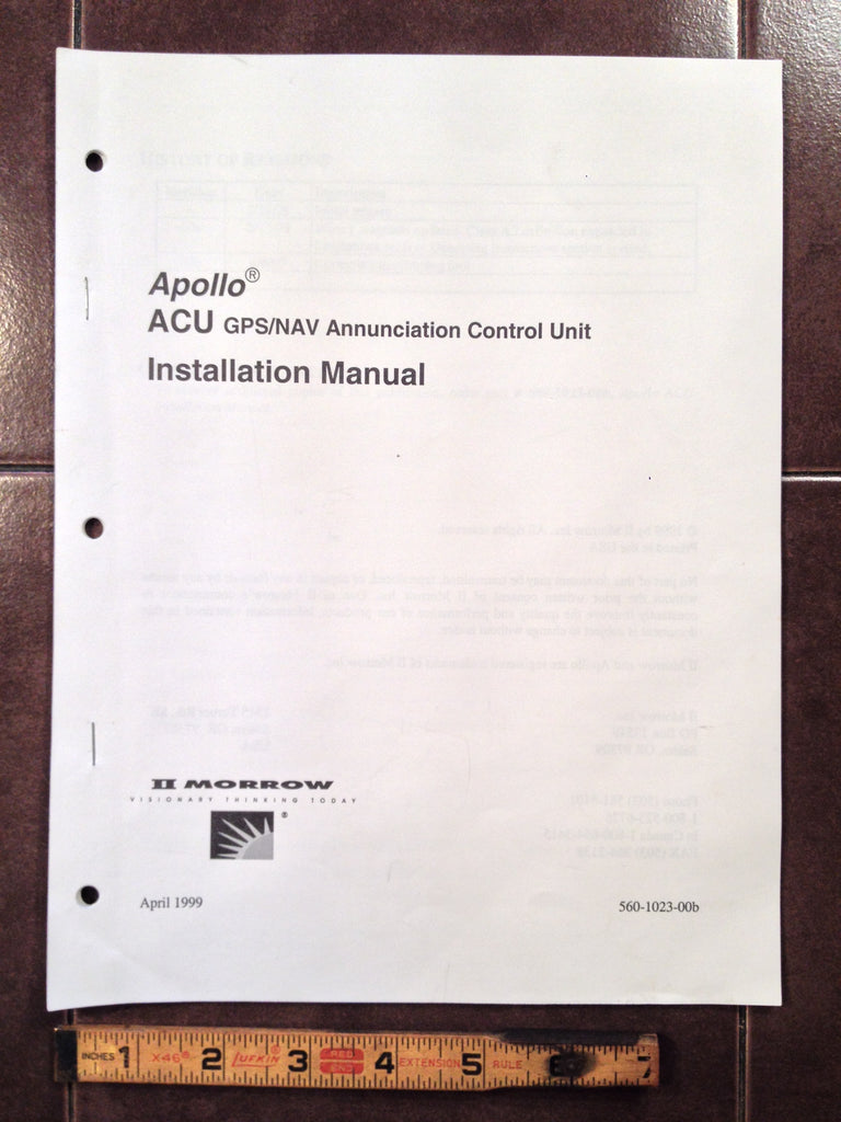 Apollo ACU GPS/NAV Annunciator Control Unit install Manual.