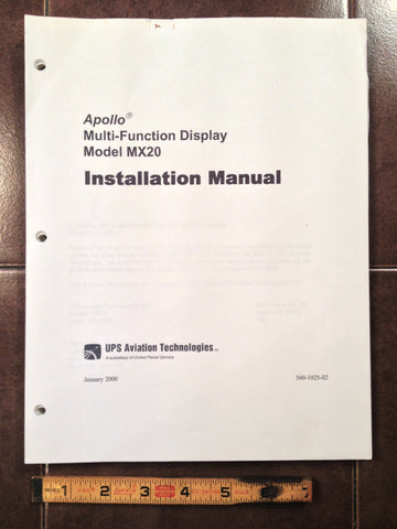 Apollo MX20 Multi-Function Display Install Manual.