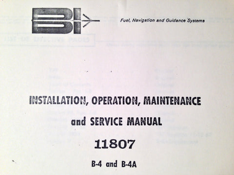 Brittain Autopilot B-4 and B-4A Install Operation & Service Manual.