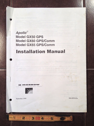IIMorrow Apollo GX-50 GPS, GX-60 GPS-Com & GX-65 GPS-Com Install Manual.
