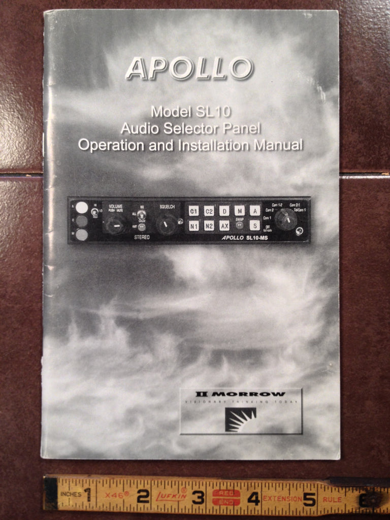 IIMorrow Apollo SL10 Audio Operation & Install Booklet.