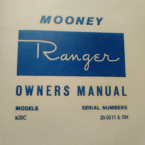 1974 Issue Mooney Ranger M20C Owner's Manual.