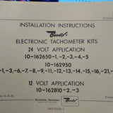 Bendix Electric Tachometers Installation Instructions.  Circa 1965.