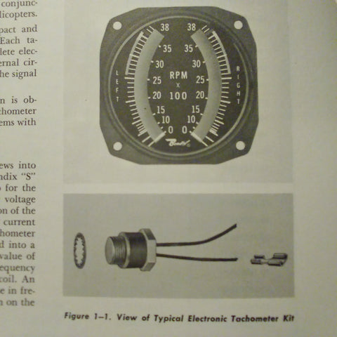 Bendix Electric Tachometers Maintenance Instructions with Parts Lists Manual.