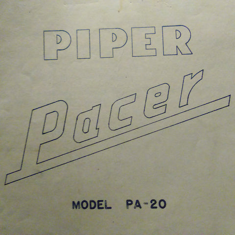 Piper Pacer PA-20 Parts Manual.