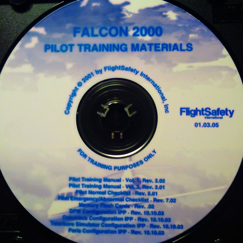 FlightSafety Falcon 2000 Pilot Training Manuals on CD.