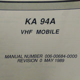 Bendix King KA-94A VHF Install & Service Manual.