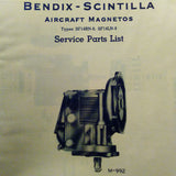 Bendix Scintilla Magnetos SF14LN-8 and SF14RN-8 Parts Booklet.