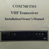 VAL Com 760 TSO VHF Install Owner's Manual.  Circa 1989.