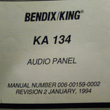 Bendix King KA-134 Audio Panel Install & Maintenance Manual.