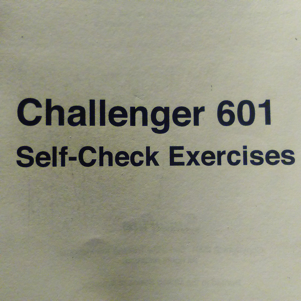 CAE SimuFlite Challenger 601 Self-Check Exercises Booklet.  Circa 2001.