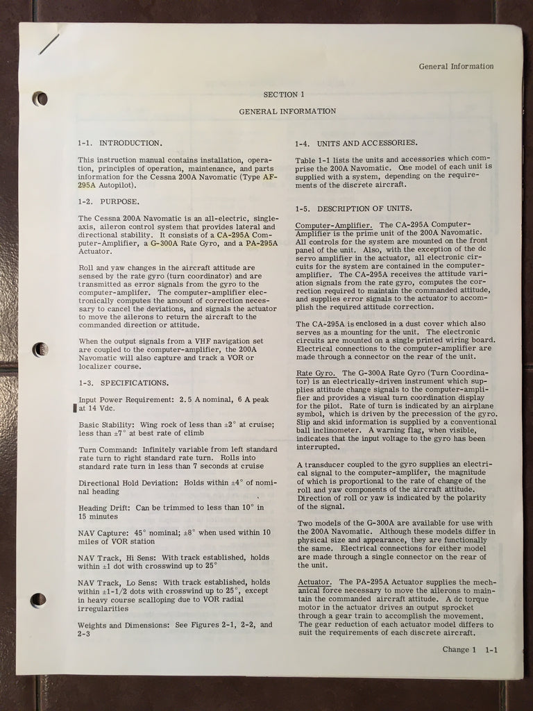 Cessna ARC AF-295A 200A Navomatic CA-295A, G-300A & PA-295A Install manual.