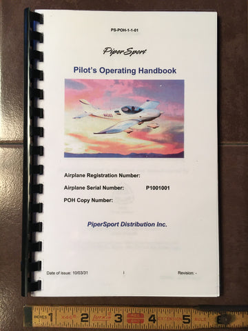 Piper Sport Aircraft Pilot's Operating Handbook Manual.